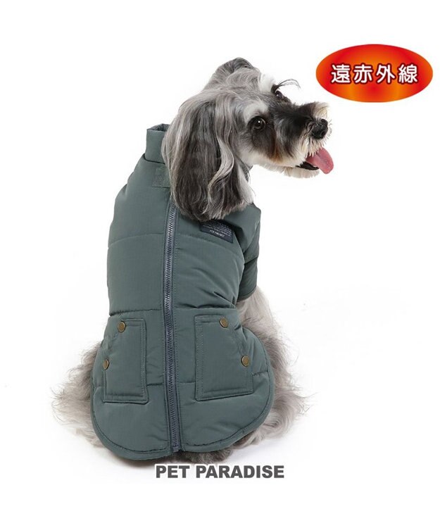 PET PARADISE ペットパラダイス 遠赤外線 綿入りコート 《青灰 》　小型犬 灰