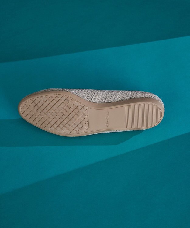 Tiaclasse 【洗える/撥水】スカラップニットフラットパンプス グレージュ