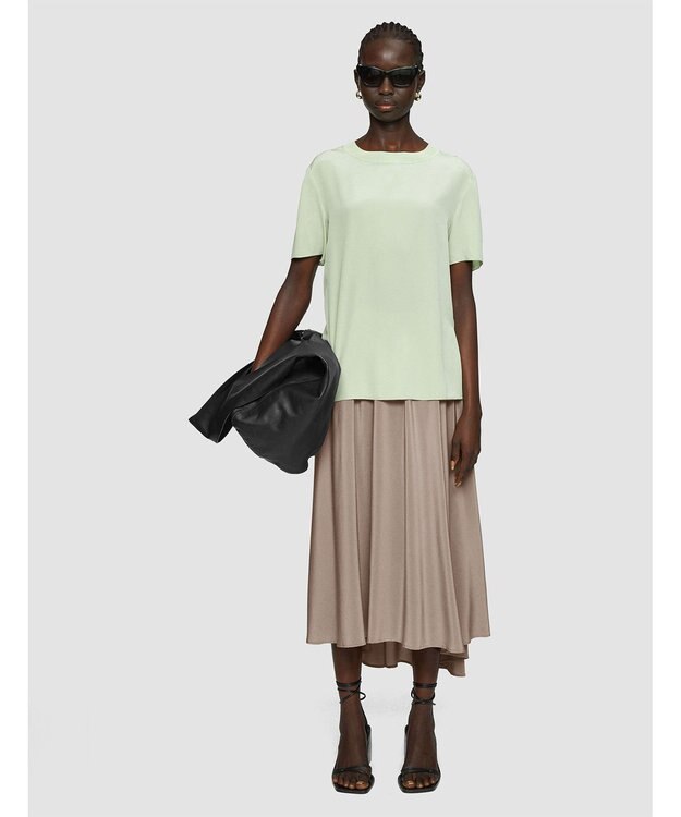 JOSEPH 【洗える】クレープ ド ソワ　ミディスカート Escargot