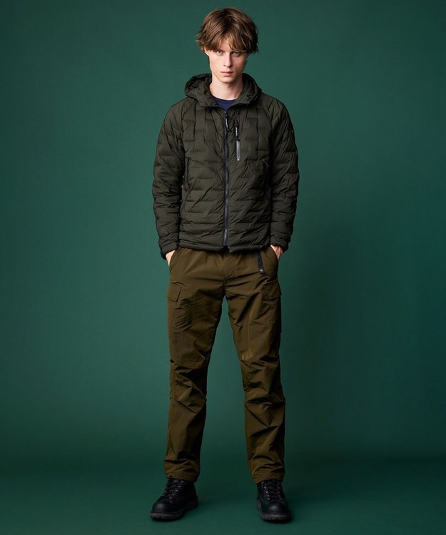 JOSEPH ABBOUD MOUNTAIN 【ECO撥水/起毛裏地】マイクロリップワッシャー ブルゾン カーキ系