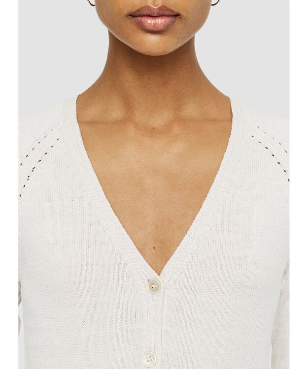 JOSEPH 【洗える】リネンブレンド  カーディガン Ivory