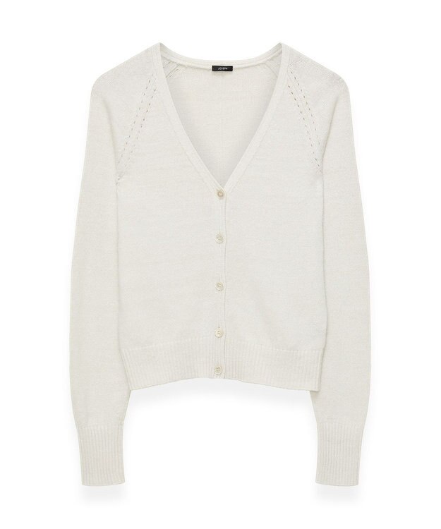 JOSEPH 【洗える】リネンブレンド  カーディガン Ivory