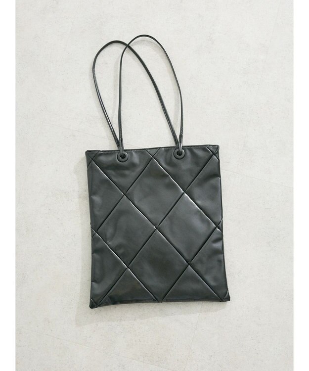 Green Parks ａｎｄｍｉｋｋａ　パッチワークメタリックＡ４トート Black