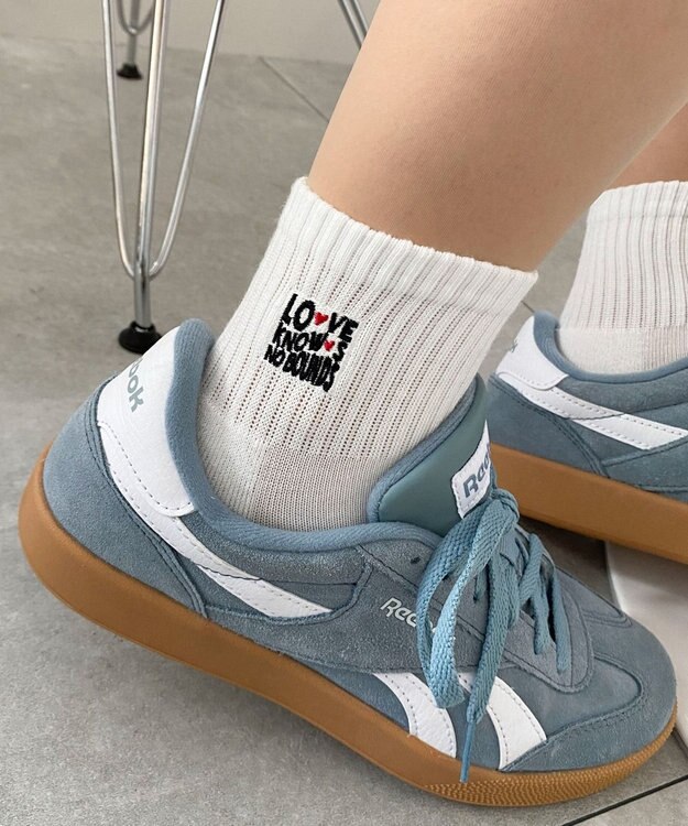 WEGO デザインロゴ刺繍アンクル底パイルソックス 柄7