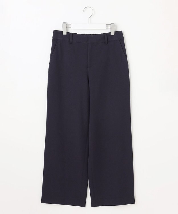 J.PRESS LADIES L 【洗える】T/Rアルガンシルク ワイド パンツ ネイビー系