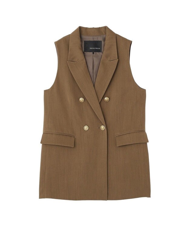 YECCA VECCA ドライタッチ金釦テーラードジレ Brown
