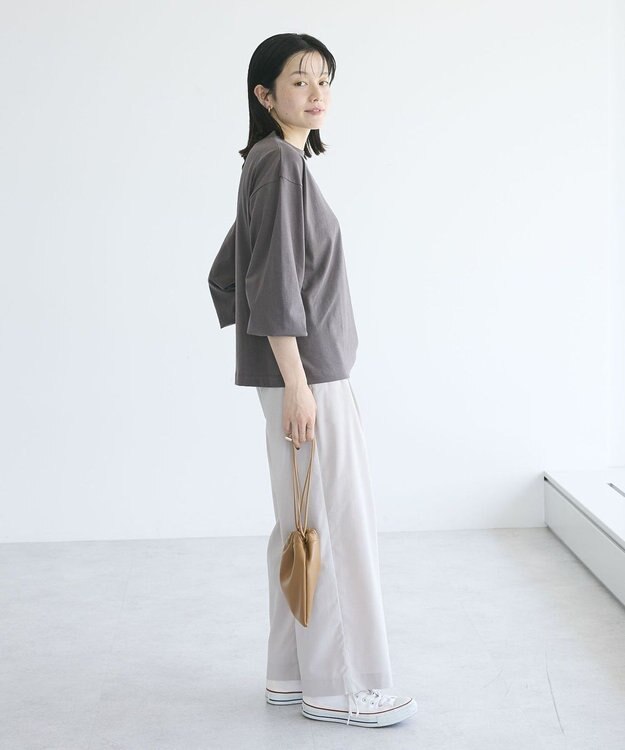 CRAFT STANDARD BOUTIQUE モックネックリングドット長袖プルオーバー Charcoal Gray