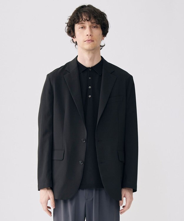 UNFILO MENS アラエルアンチピリングニット ポロ ブラック