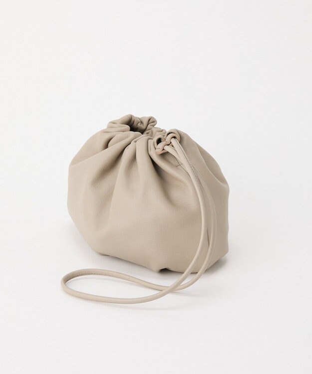 russet レザー巾着4WAYショルダーバッグ(CE-1454) GrayBeige