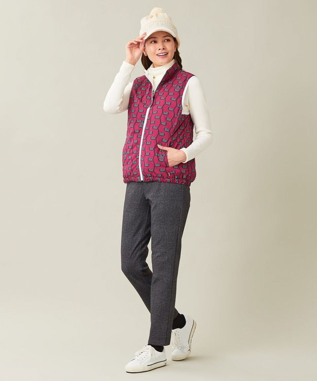 23区GOLF 【WOMEN】【撥水・ストレッチ】リバーシブル ダウンベスト ホワイト系