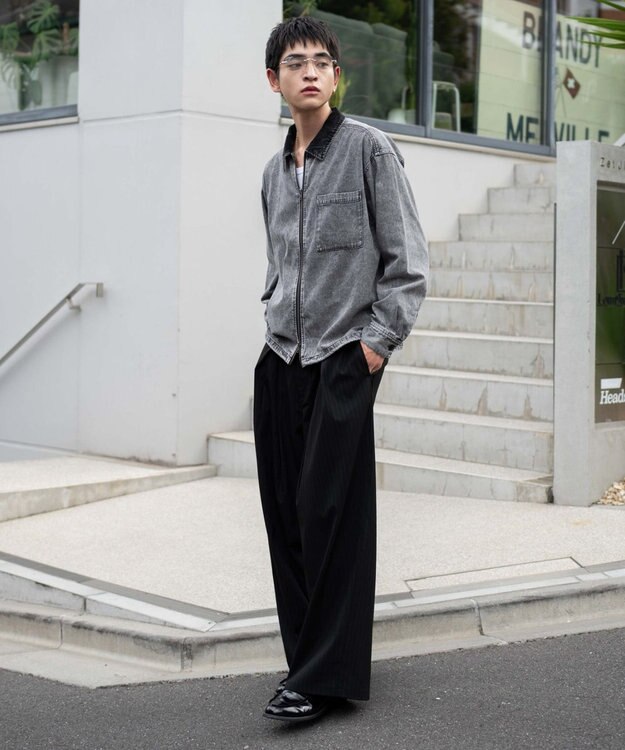 WEGO 【ユニセックス着用ITEM】デニムシャツジャケット デニムブラック