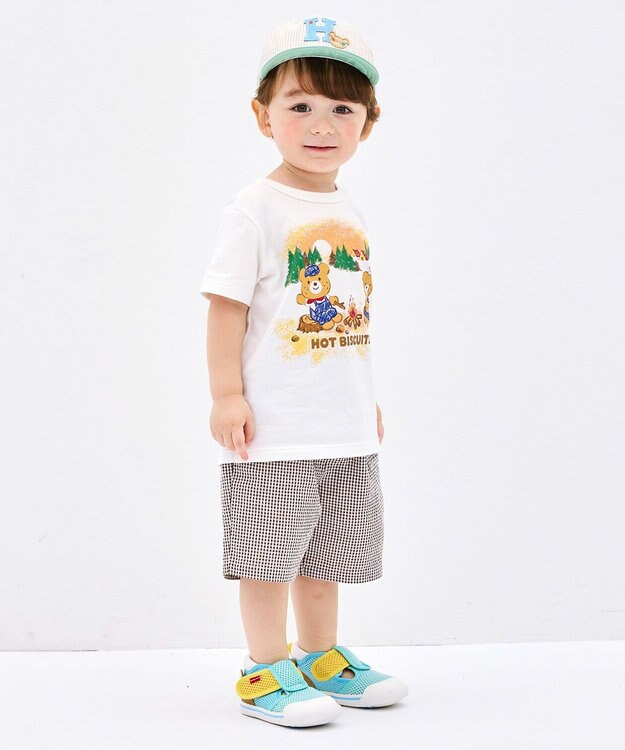 MIKI HOUSE HOT BISCUITS 【家族でおそろい】【80-120cm】アウトドアデザイン 半袖Tシャツ グリーン