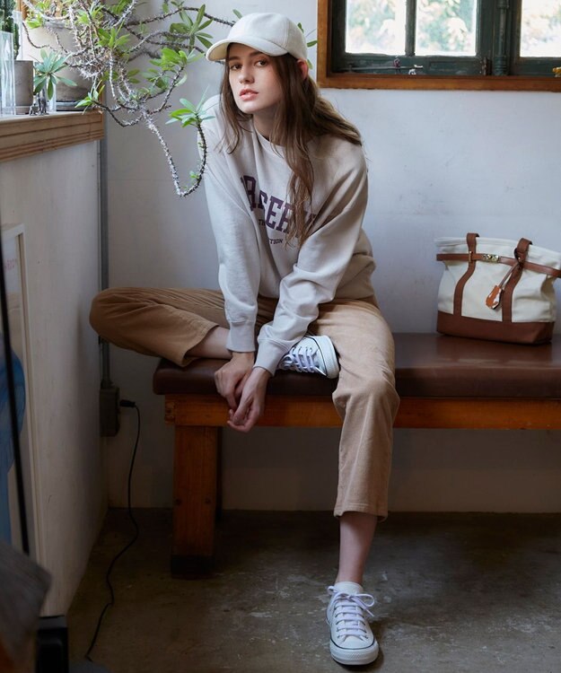 23区 【SLOW】ストレッチ コーデュロイ ストレート フレア パンツ キャメル系