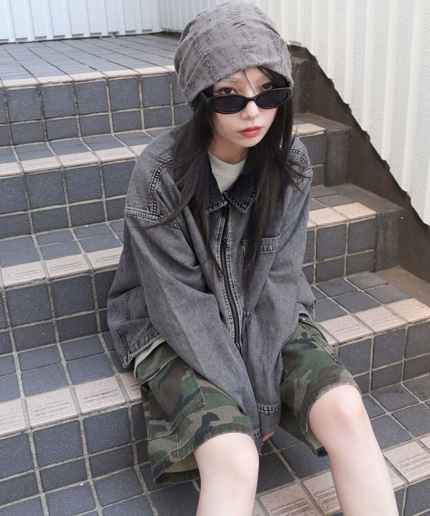 WEGO 【ユニセックス着用ITEM】デニムシャツジャケット デニムブラック