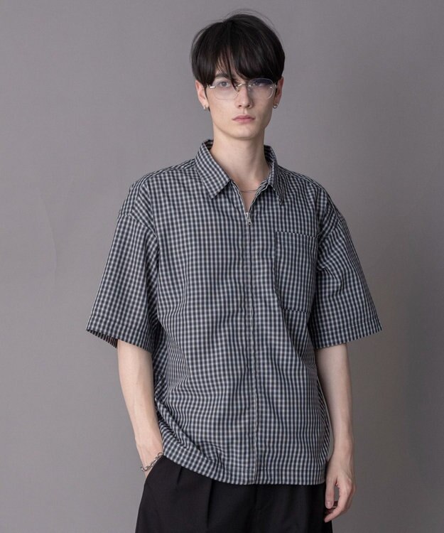 WEGO 【ユニセックス着用ITEM】ミニオンブレZIPシャツ（SS） ブラックチェック1