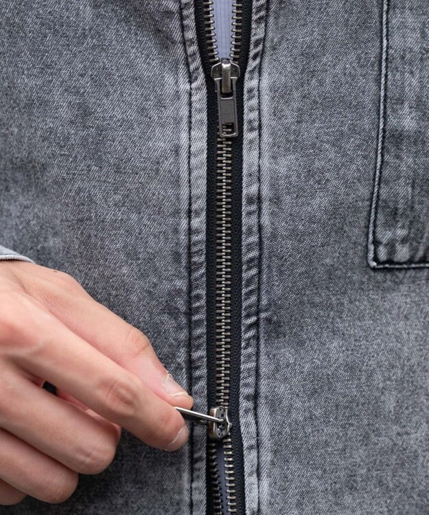 WEGO 【ユニセックス着用ITEM】デニムシャツジャケット デニムブラック