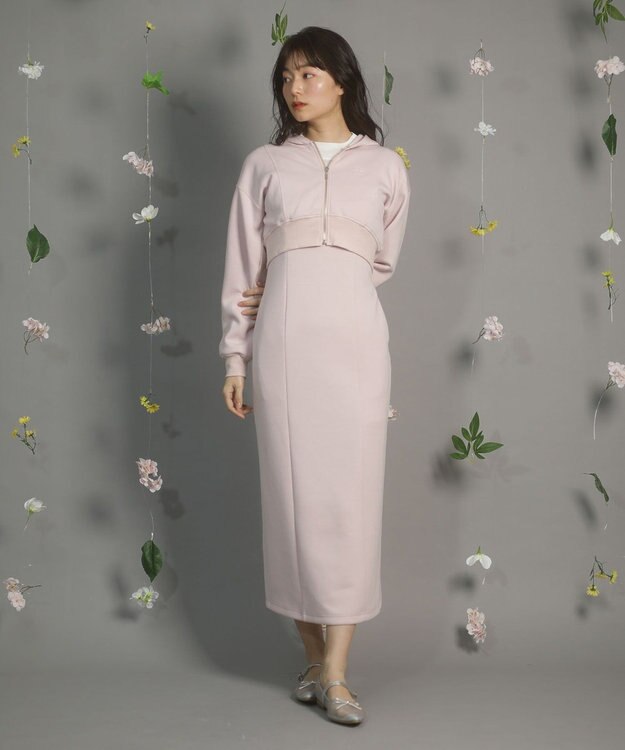 Green Parks ｄａｚｚｌｉｎ　ＳＥＴ２点パーカー＋キャミワンピース Pink