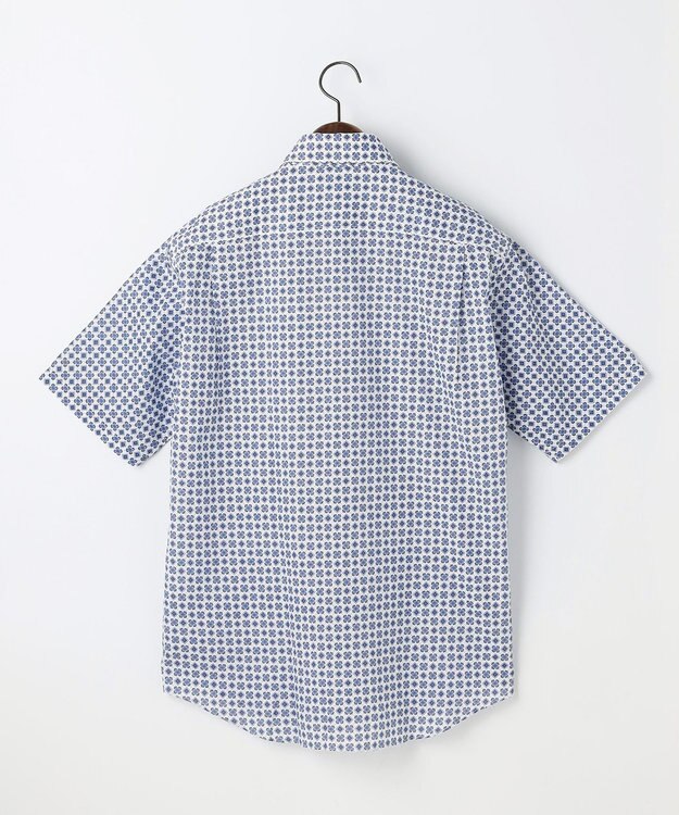 JOSEPH ABBOUD 【キングサイズ・綿100％・JAPANファブリック】パナマボイルプリント 半袖シャツ ネイビー系5