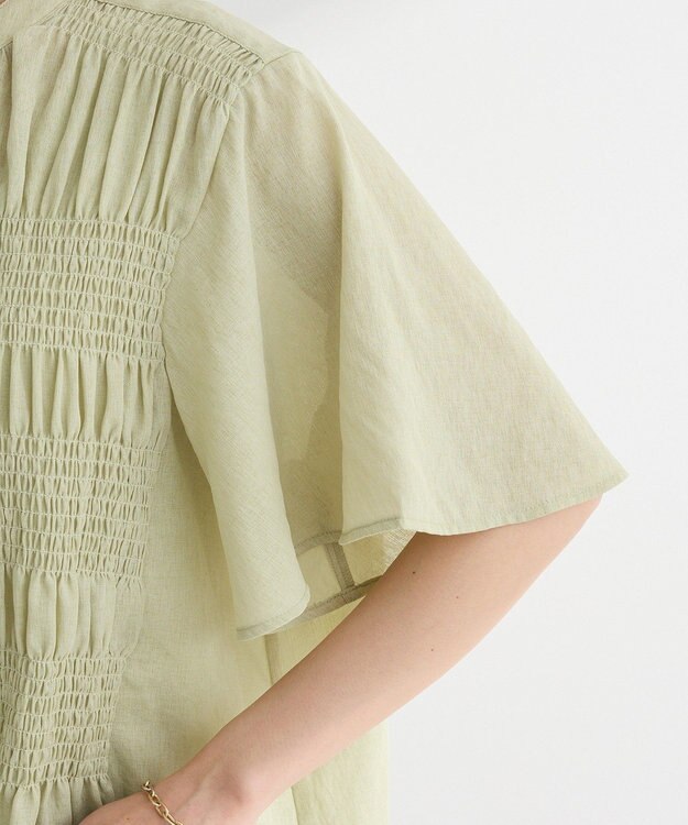 Green Parks ＳＥＴ２点マジョリカシャーリングブラウス＋タンク Light Green