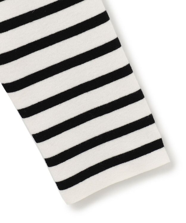 23区 【洗える】ハイカウントライトタフタ ドッキング ワンピース ホワイトベース×ブラックボーダー