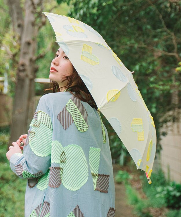 POLS 【POLS DOT】折りたたみ晴雨兼用日傘 イエロー