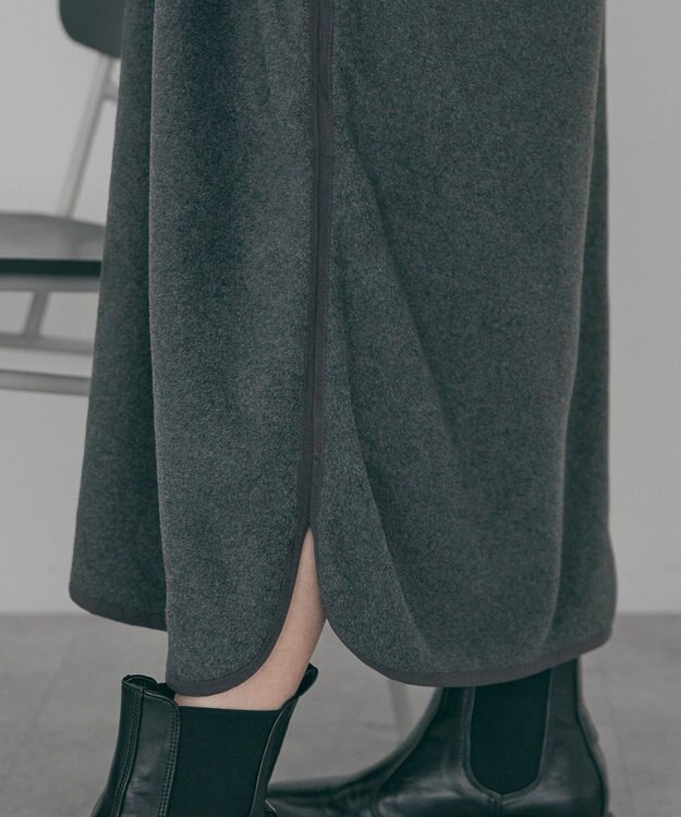 AMERICAN HOLIC ハーフスナップフリースワンピース Charcoal Gray