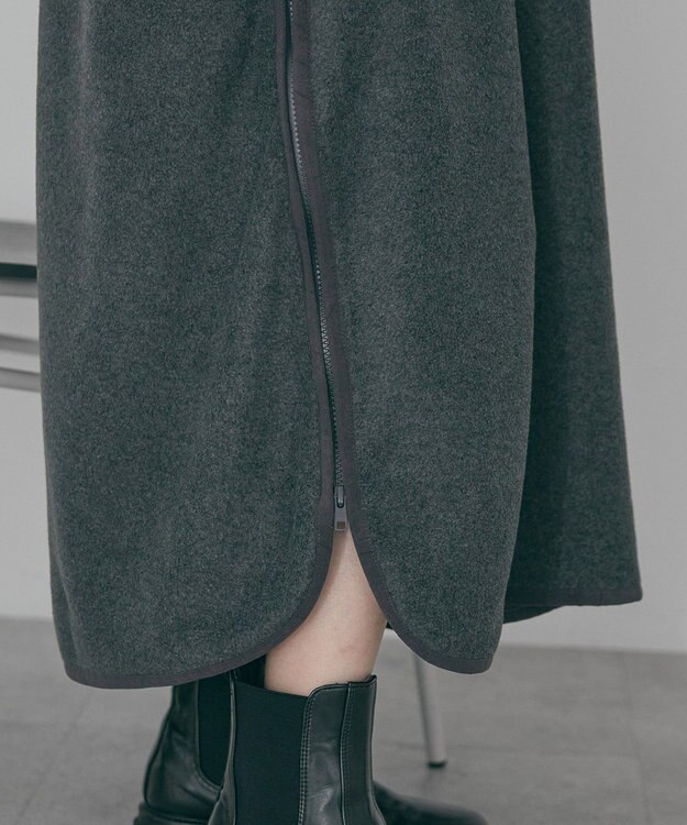 AMERICAN HOLIC ハーフスナップフリースワンピース Charcoal Gray