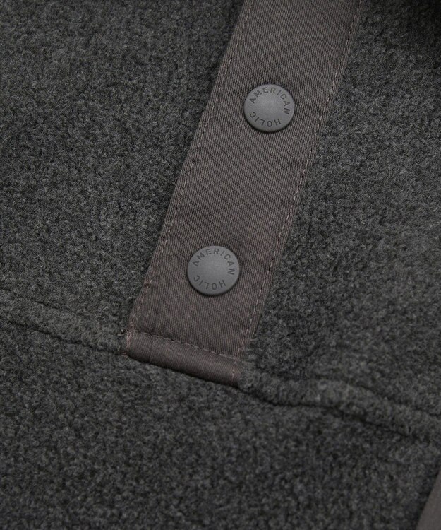 AMERICAN HOLIC ハーフスナップフリースワンピース Charcoal Gray