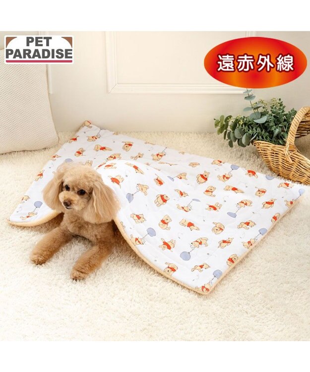PET PARADISE ディズニー くまのプーさん あったかもちっと ブランケット ホワイト×イエロー