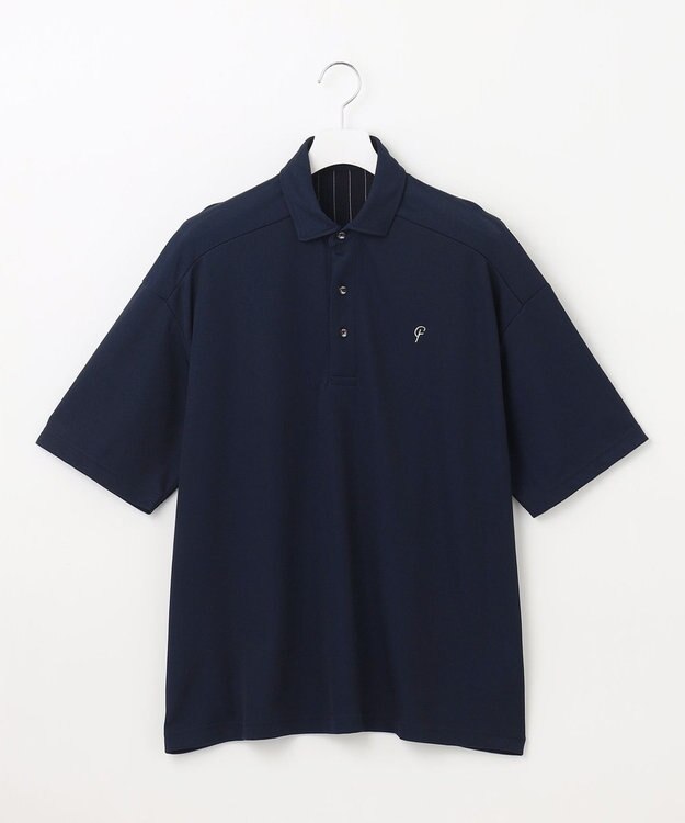 23区GOLF 【23Fondation/MEN】【UVケア】ハイブリッド ポロシャツ ネイビー系