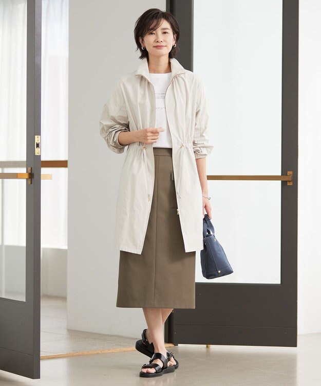 J.PRESS LADIES L 【洗える・撥水】マイクロタフタ ロング コート ライトグレー系