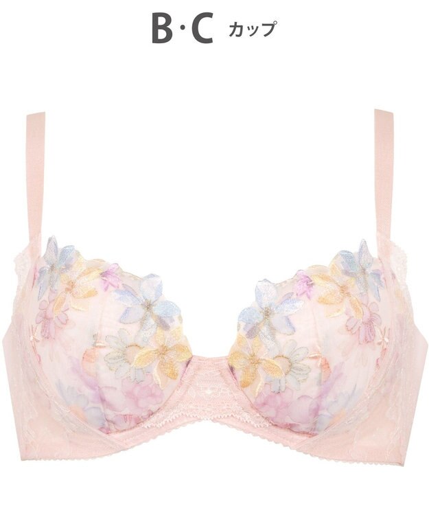 WACOAL 【重力に負けないバストケアBra】 ブラジャー バストを重力から守る まる胸キープ 脇高設計 サイドから背中のラインすっきり レディース BRB414 /ワコール ロマンピンク