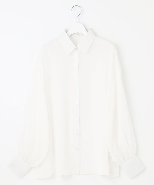Feroux 【洗える】ベーシックシアー シャツ ホワイト系