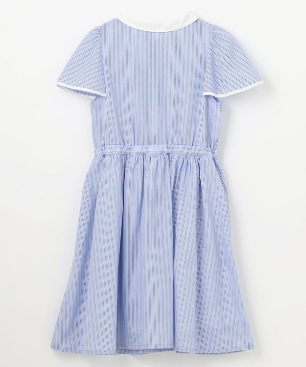 組曲 KIDS 【150-160㎝】サマーストライプ ワンピース サックスブルー系1