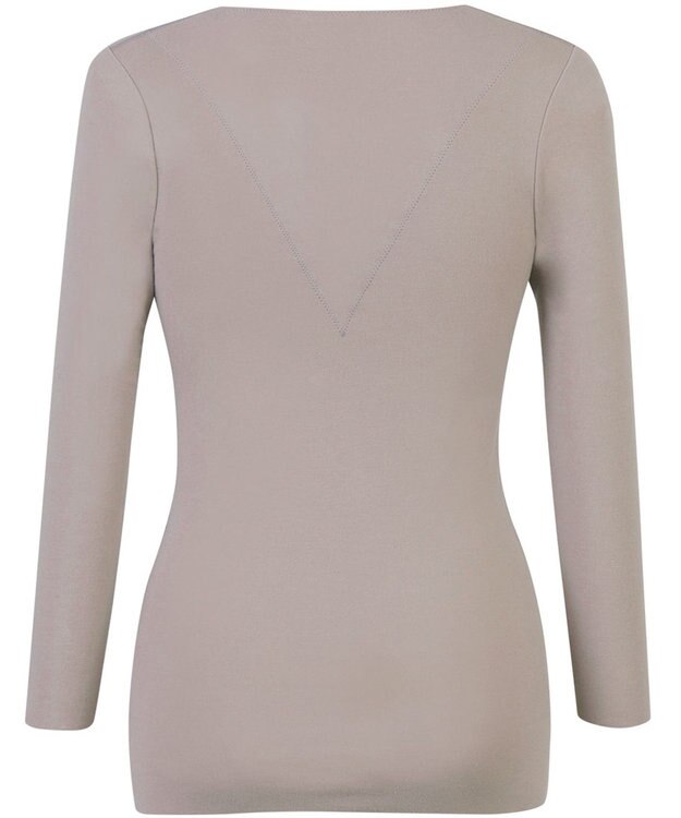 Wing あったかインナー 綿100％(肌側) 集中保温(背中) 【綿の贅沢 ここちフラット 集中保温】 8分袖 長袖 秋 冬 EL4868 ウイング／ワコール ブラウン