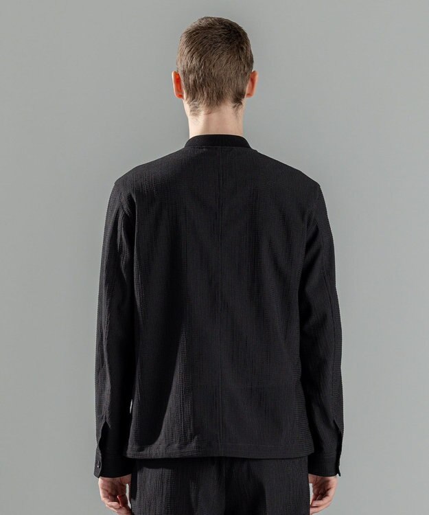 JOSEPH HOMME ＜新色追加＞新素材【通気性/ストレッチ】トリコサッカーストレッチ 　ジップアップブルゾン ブラック系