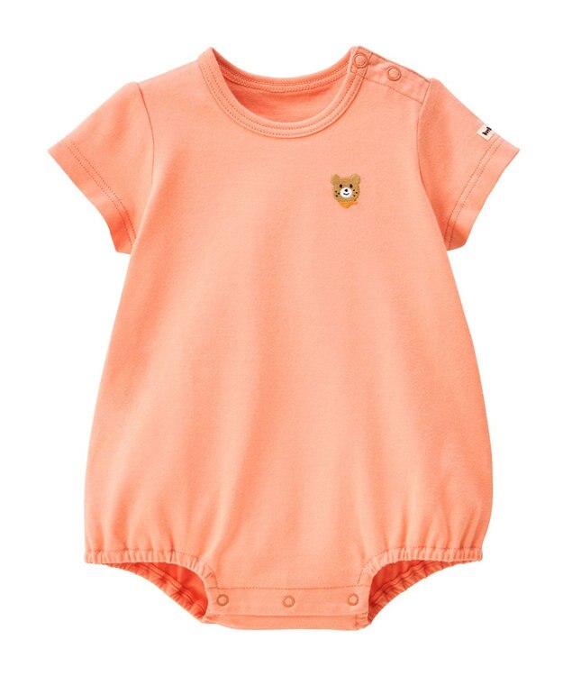 MIKI HOUSE HOT BISCUITS 【70-80cm】【Everyday Series】ワンポイント 半袖ボディシャツ オレンジ