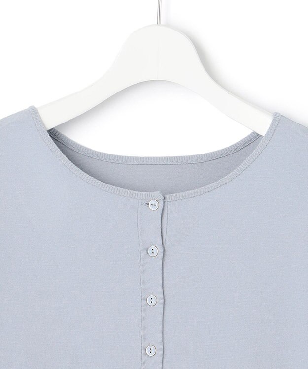 23区 【前後着用可能】ヴィスコースストレッチ カーディガン サックス