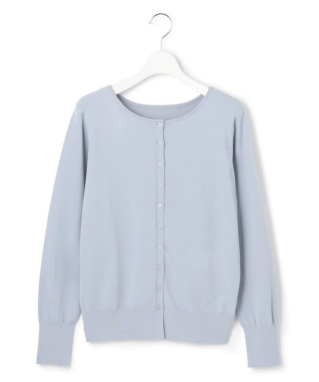 23区 【前後着用可能】ヴィスコースストレッチ カーディガン サックス