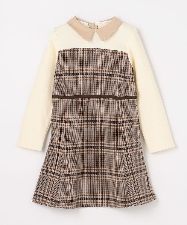 組曲 KIDS 【110-140㎝】レディチェック ワンピース ブラウン