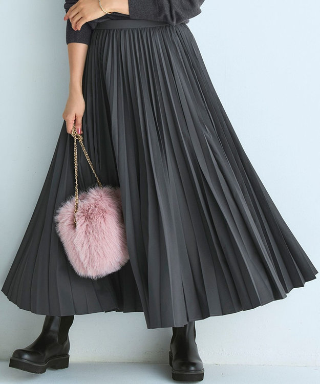 23区 S 【見上愛さん着用/CanCam11月号掲載】パウダリータイプライター プリーツ スカート グレー系