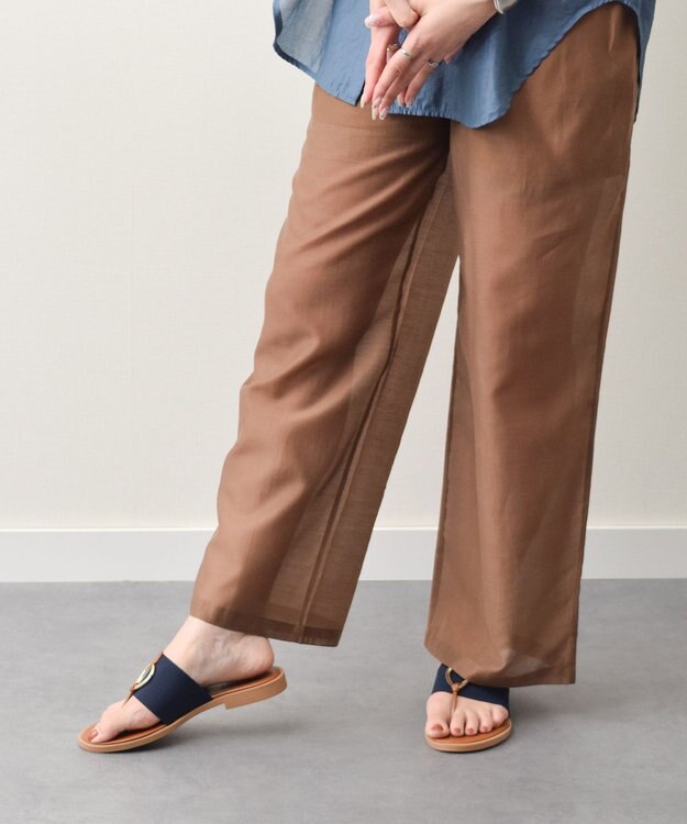 INTER-CHAUSSURES 【ITALIAN SHOEMAKERS】メタルモチーフトングサンダル ネイビー雑材