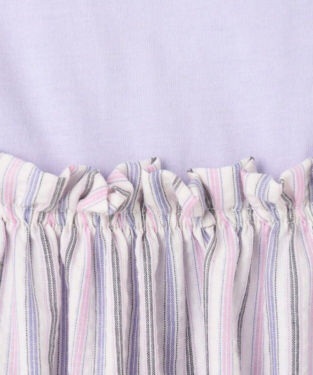 ANY KIDS キャミソール ドッキングTシャツ ラベンダーストライプ