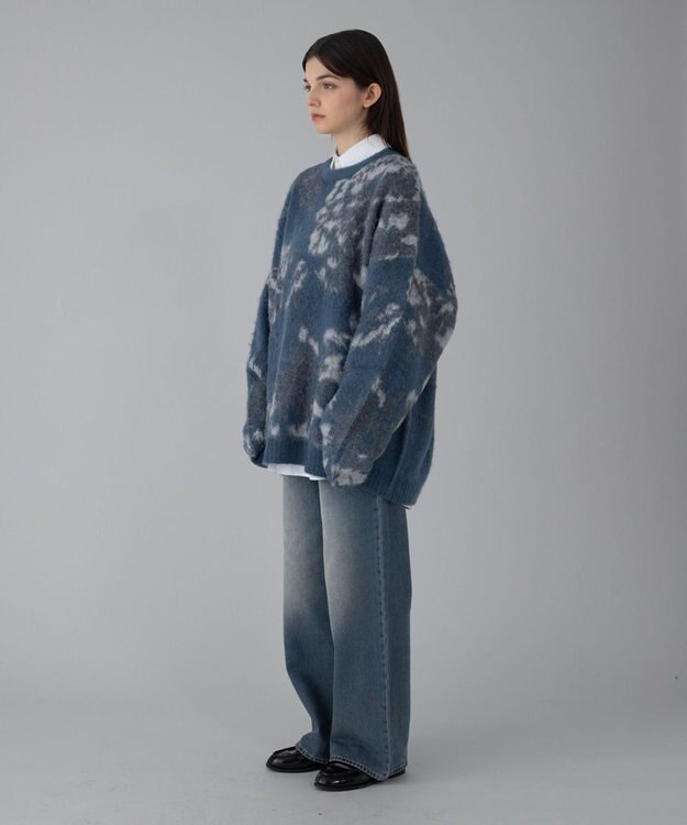 WEGO 【ユニセックス着用ITEM/MLサイズ展開】ファジーパターンプルオーバー ブルー