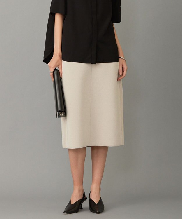 ICB 【洗える】シンセティックヤーンスムース ニットスカート トープ系