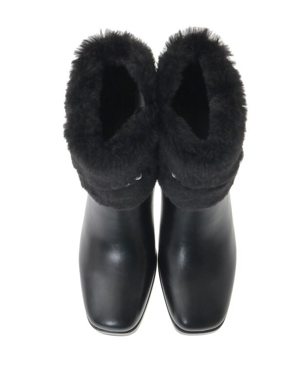 Maison de FLEUR パールリボンファーブーツ Black