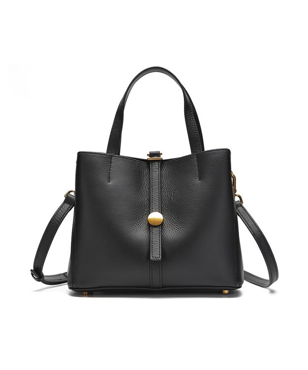 style code ［RICKERS/リッカーズ］ナチュラルレザーアオリハンドバッグ ブラック