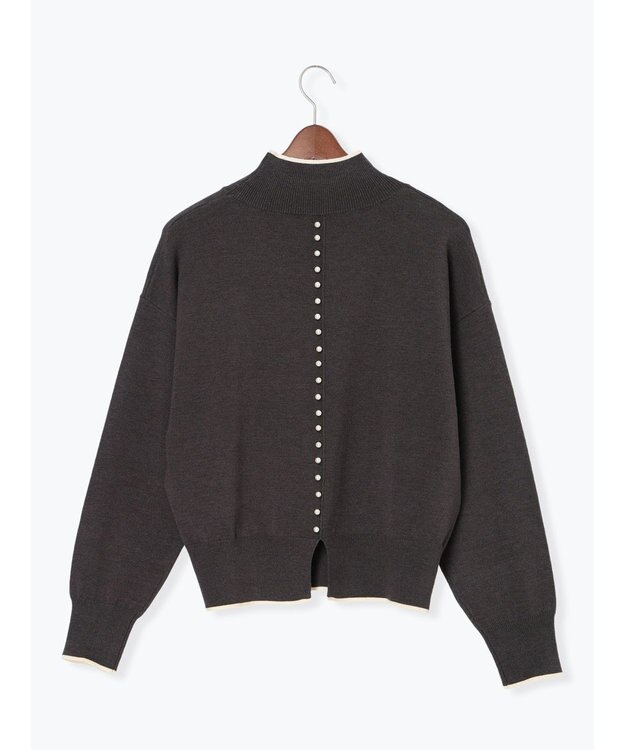 Te chichi バックパールニット チャコールグレー