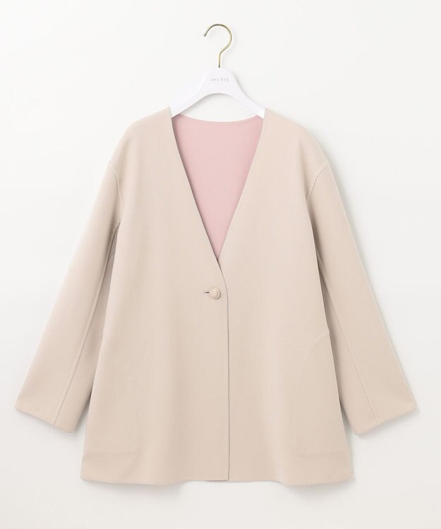 ANY SIS 【2WAY・リバーシブル】スプリングショートリバー コート ベージュ