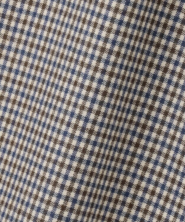 23区 ウールミルドストレッチ チェック フロントタックAラインスカート キャメルチェック